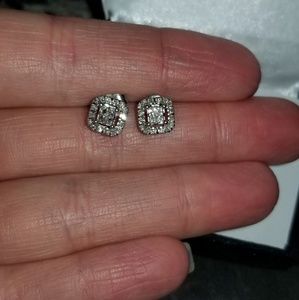 10k white gold earings